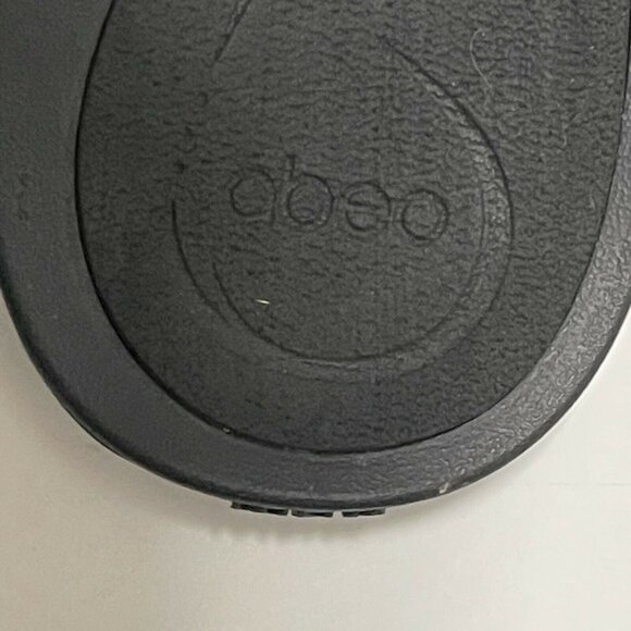 Abeo Womens Leather Orthotic Thong Sandals Size 10 Black & White - Picture 7 of 8